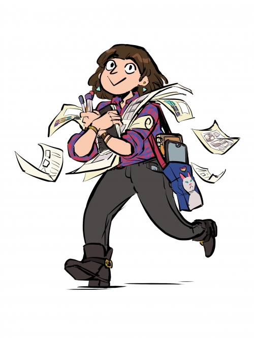 cartoon self-portrait of Carey Pietsch ’10